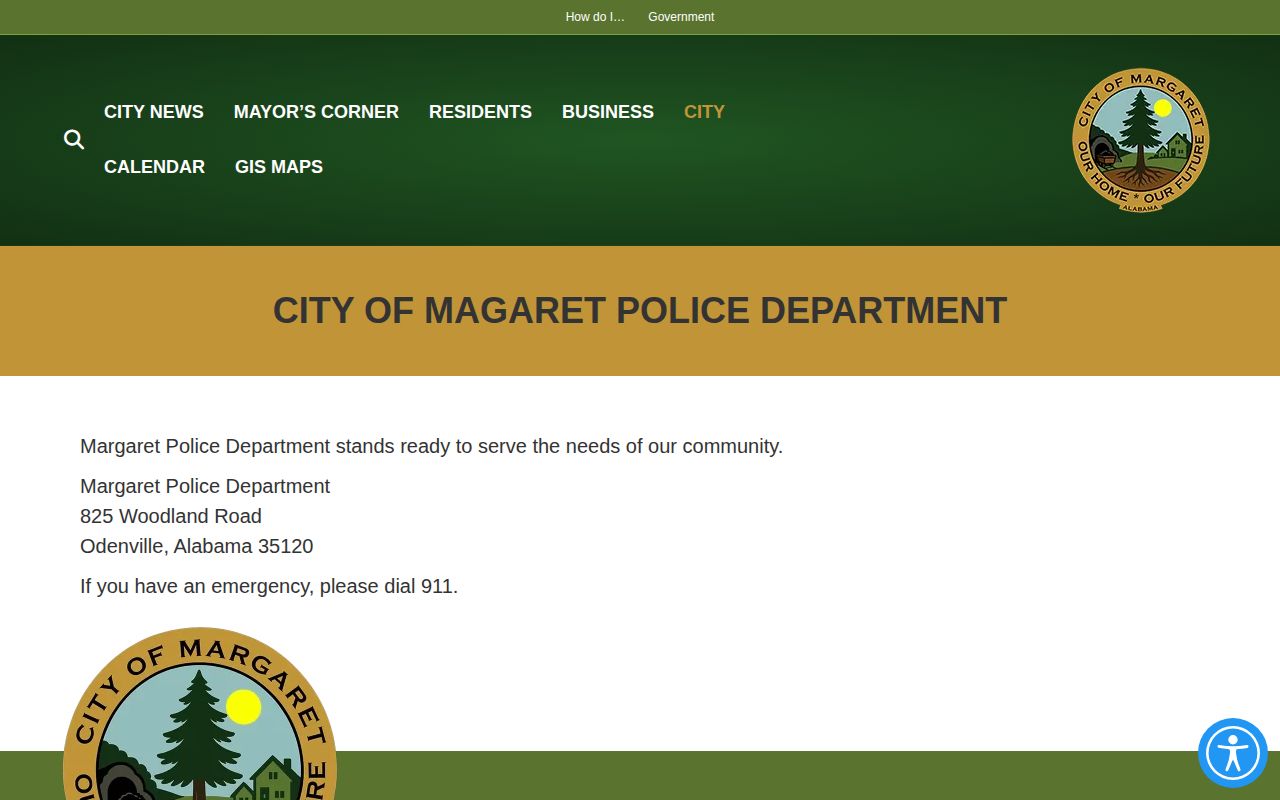 Margaret Police Department official source for Margaret arrest records in St. Clair County