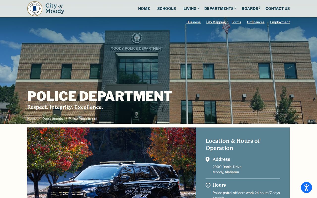 Moody Police Department official source for Moody arrest records in St. Clair County