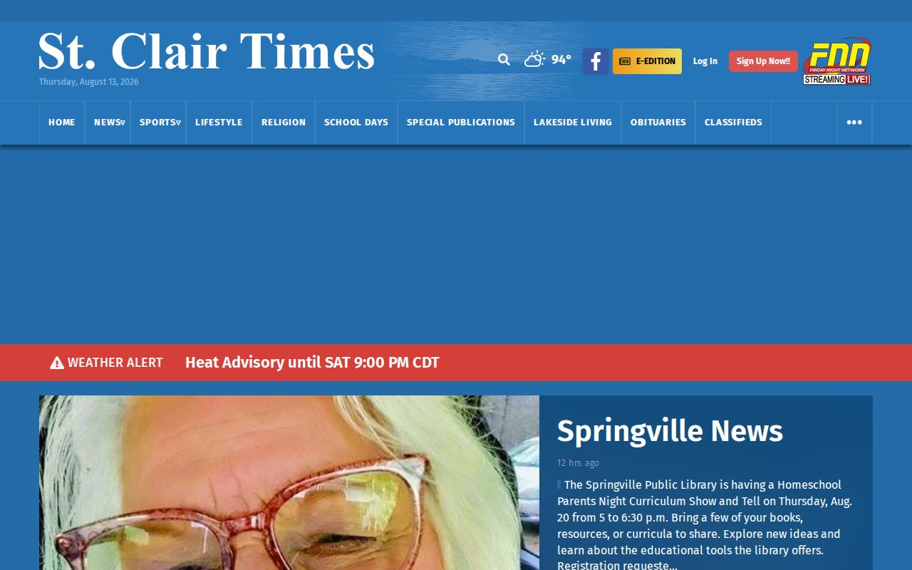 St. Clair County arrest news local newspaper landing page